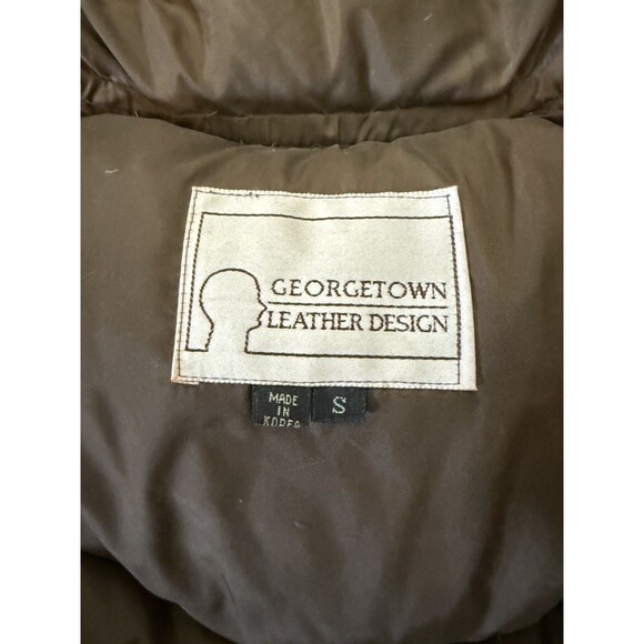 Vintage Georgetown Leather Design Leather and Down Puffer Vest Men's Sz Small - Picture 5 of 5